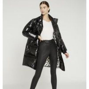 Alice + Olivia Oversized Shiny Black Puffer Jacket
